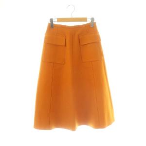 ウール ポケット フレアスカート 40 オレンジ /MI OS