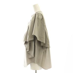 Drawer コットンシルクフレアスリーブブラウス 半袖 36 グレー /DF OS