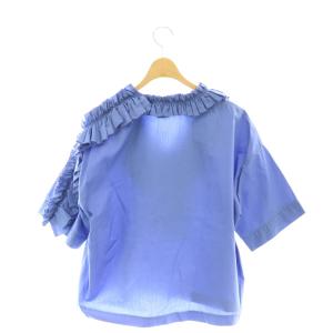 Drawer フリル ショートスリーブ ブラウス 半袖 36 ブルー /DF OS