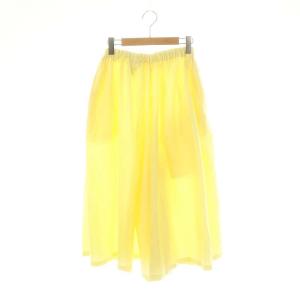 ナイロン シルク フレアスカート ロング 32 イエロー /DF OS