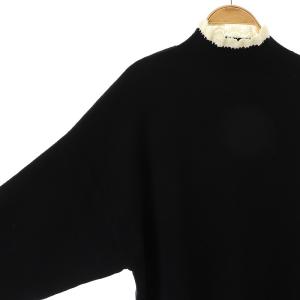 BEARDSLEY 15 quinze 23AW 襟フリル ニット セーター 長袖 ウール F 紺 ネイビー /AT OS