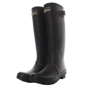 Bede サイドストラップ レインブーツ 長靴 ロング ローヒール 5 ブラック /YO18