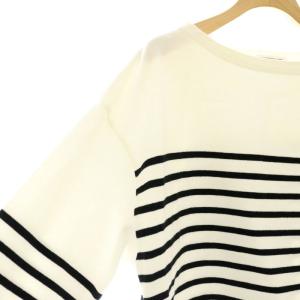 EVERYDAY I LIKE 23AW Cropped Stripe Tシャツ カットソー ショート丈 ボーダー F 白 ホワイト 黒