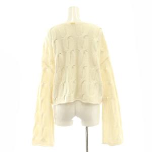 MUSE de Deuxieme Classe 23AW JOYFUL ケーブルプルオーバー ニット セーター クロップド カシミヤ混 オフホワイト /DO