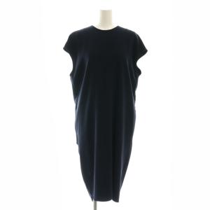 PEダブルクロス Twistコクーンドレス ロング フレンチスリーブ 36 ネイビー /HK OS