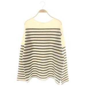 カシミヤボーダープルオーバー ニット セーター アイボリー ブラック /DO OS