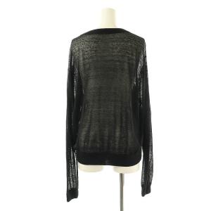 EVERYDAY I LIKE 23SS Sheer Slit Sleeve プルオーバー ニット シアー リネン ブラック /HK OS