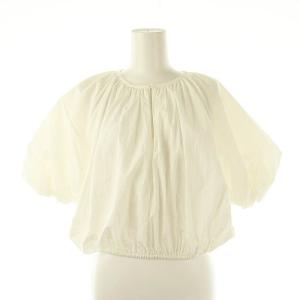 24SS スキッパーギャザーバルーンブラウス 半袖 F ホワイト /HK OS