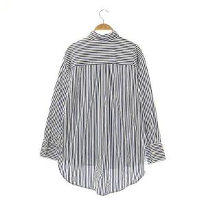 L'Appartement THOMAS MASON オーバーサイズシャツ ストライプ 長袖 ホワイト ネイビー /HK OS