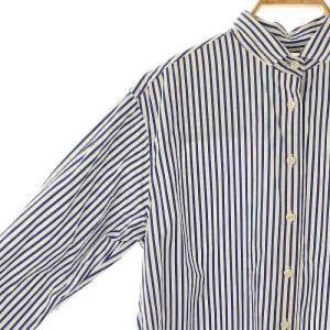 L'Appartement THOMAS MASON オーバーサイズシャツ ストライプ 長袖 ホワイト ネイビー /HK OS