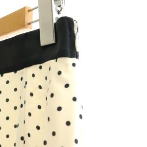 furfur ドットスカーフ柄スカート フレア マキシ ロング F アイボリー 黒 ブラック /AT OS