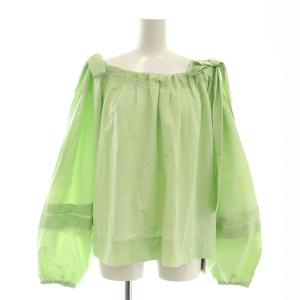サイドノットパフブラウス 長袖 F ライトグリーン /HK OS