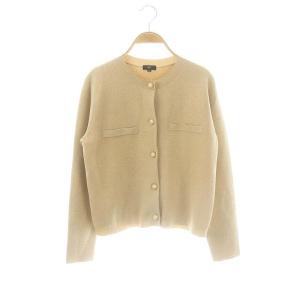 24AW レーヨンブレンドパールボタンラメカーディガン ニット M ベージュ /DF OS