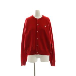 DT-D0031 ラムウールクルーネックニットカーディガン 長袖 36 レッド /ES OS