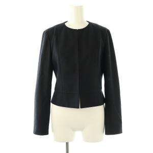 ANAYI ウールカルゼ クルージャケット セミフレア スカート セットアップ 36 黒 ブラック /SS OS