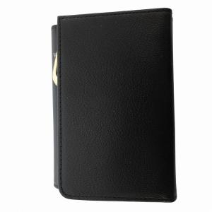 Samantha Thavasa Petit Choice 美少女戦士セーラームーン 2つ折り財布 ウォレット ビジュー ロゴ金具 レザー 黒 ブラック /FF