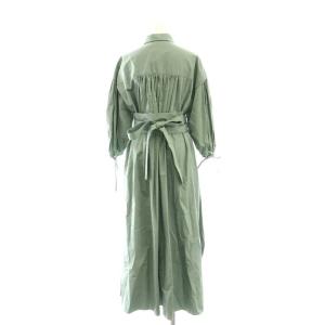 ebure ボタニカルオーガニックコットンシャツワンピース 36 ミントグリーン
