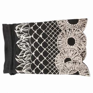 mina perhonen 美品 25th anniversary 別注アイテム ananas 巾着バッグ 刺繍 総柄 黒 ブラック