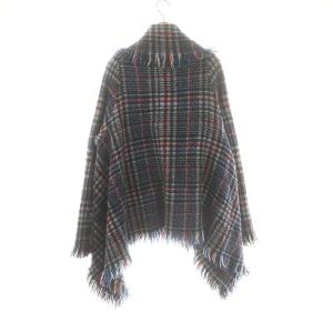 45rpm Merino Short Poncho ジャケット ポンチョ チェック フリンジ マルチカラー /DF