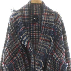 45rpm Merino Short Poncho ジャケット ポンチョ チェック フリンジ マルチカラー /DF