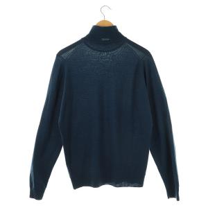 JOHN SMEDLEY ウールタートルネックニット セーター 長袖 紺 ネイビー /AT OS