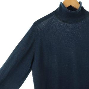 JOHN SMEDLEY ウールタートルネックニット セーター 長袖 紺 ネイビー /AT OS