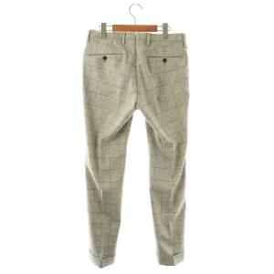PT01 Wooll SUPER SLIM FIT チェック柄パンツ スリムテーパード 46 グレー /DF OS