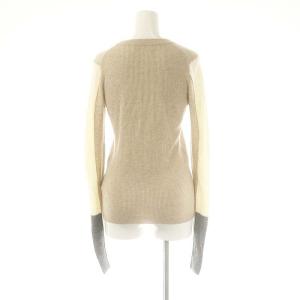 ENFOLD パッチスリーブ PULLOVER リブニット セーター 長袖 38 ベージュ マルチカラー /ES OS