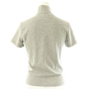 D&G 刺繍プリントTシャツ ハイネックカットソー 半袖 26/40 グレー ボルドー /ES OS