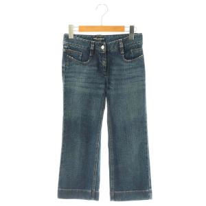 クロップドデニムパンツ カプリ丈 ダメージ加工 36 インディゴ /ES OS