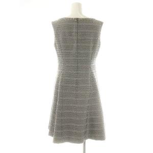 René ノースリーブ 総柄 フレアワンピース 36 黒 白 マルチカラー /MI OS