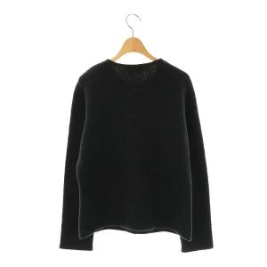 Harrods ウール アンゴラ パールボタン クルーネックカーディガン ニット ブラック ベージュ /ES OS