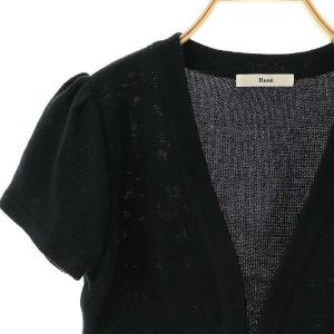 René ニットボレロカーディガン 半袖 36 ネイビー /ES OS