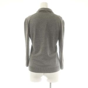 BURBERRY LONDON ボウタイニット カットソー 七分袖 1 グレー /DF OS