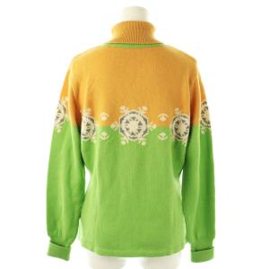 Christian Dior スポーツ ウール 結晶柄 タートルネック ニット セーター M 黄色 黄緑 /MI OS