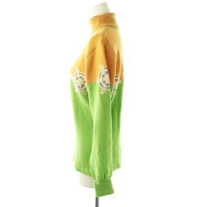 Christian Dior スポーツ ウール 結晶柄 タートルネック ニット セーター M 黄色 黄緑 /MI OS