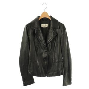 ラムレザーシングルジャケット テーラード 総裏地 42 ブラック /DO OS