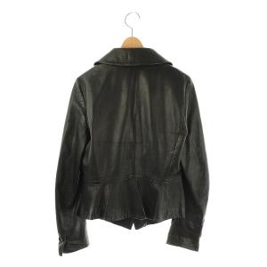 Max Mara ラムレザーシングルジャケット テーラード 総裏地 42 ブラック /DO OS