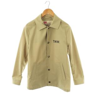 ロゴプリントコーチジャケット ブルゾン 38 ベージュ /ES OS