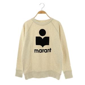 フロッキープリント 裏起毛 スウェット トレーナー 長袖 36 グレー /AT OS