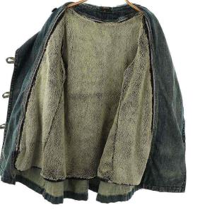 LE CIEL BLEU フェイクファー付き デニムコート ミドル丈 38 紺 ネイビー /AT OS