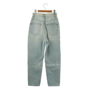 STUNNING LURE ハイライズテーパードデニムパンツ ジーンズ ダメージ加工 25 水色 /AT OS