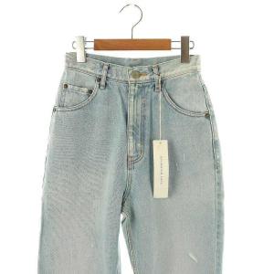 STUNNING LURE ハイライズテーパードデニムパンツ ジーンズ ダメージ加工 25 水色 /AT OS