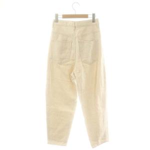 nagonstans Cotton Linenカツラギ Modest デニムパンツ ワイドテーパード リネン混 34 ベージュ