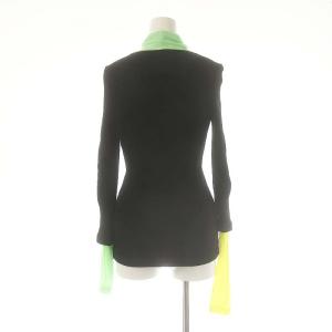 ENFOLD CUT AND SEWN ニット カットソー 38 黒 黄緑 黄色 /MI OS