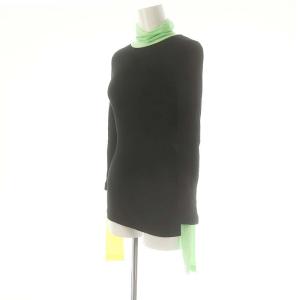 ENFOLD CUT AND SEWN ニット カットソー 38 黒 黄緑 黄色 /MI OS