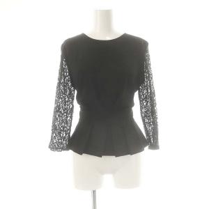 レース切替トップス カットソー 38 黒 /MI OS