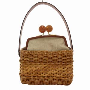 かごバッグ ハンド がま口 ベージュ /FF