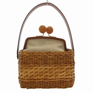 GINZA Kanematsu かごバッグ ハンド がま口 ベージュ /FF