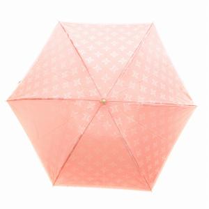 折り畳み傘 アンブレラ 日傘 マカダム柄 総柄 ロゴ ピンク /JS